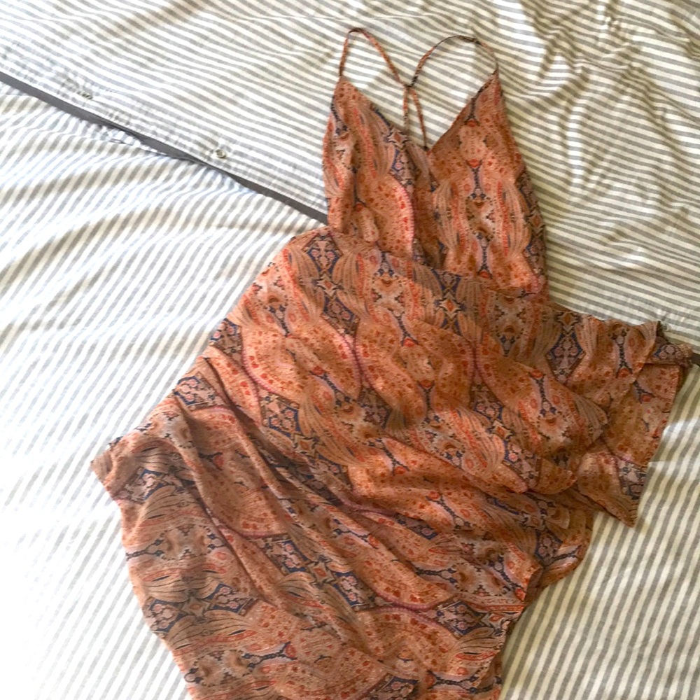 Forever 21 Summer Printed Orange Maxi